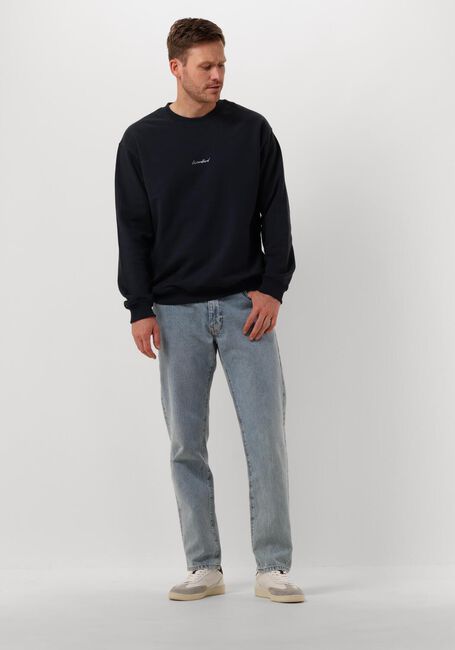 Donkerblauwe WOODBIRD Sweater WBCANE NOODLE CREW - large
