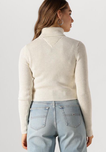 TOMMY JEANS Col roulé TJW MELANGE TRTLNCK FLAG SWEATER en beige - large