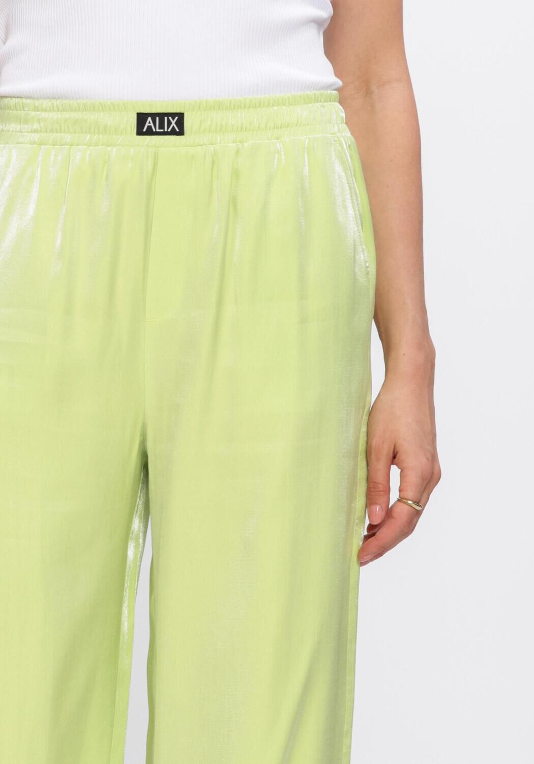 Gele ALIX THE LABEL Broeken/jumpsuits LADIES WOVEN MIX SHINE PANTS - large