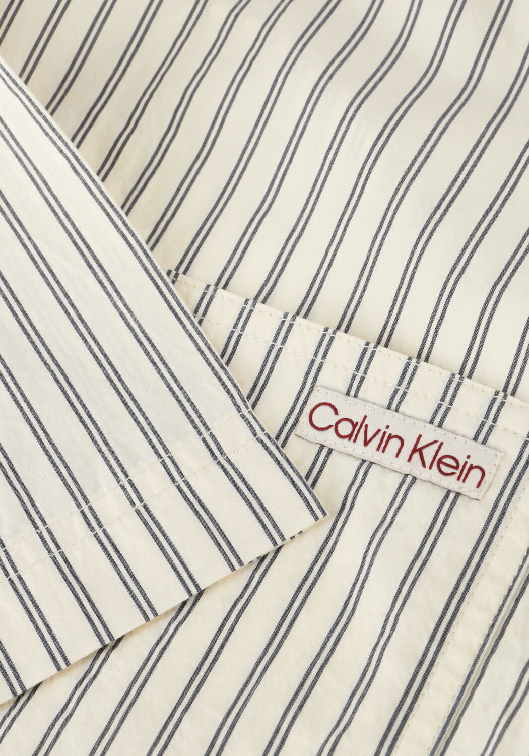 Beige CALVIN KLEIN Casual overhemd COTTON POPLIN S/S SHIRT - large