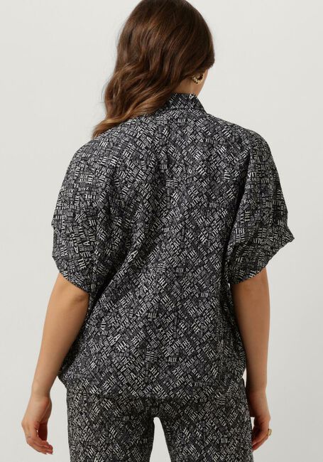 Zwarte ALIX THE LABEL  LADIES WOVEN CRINKLE TEXT OVERSIZED BLOUSE - large