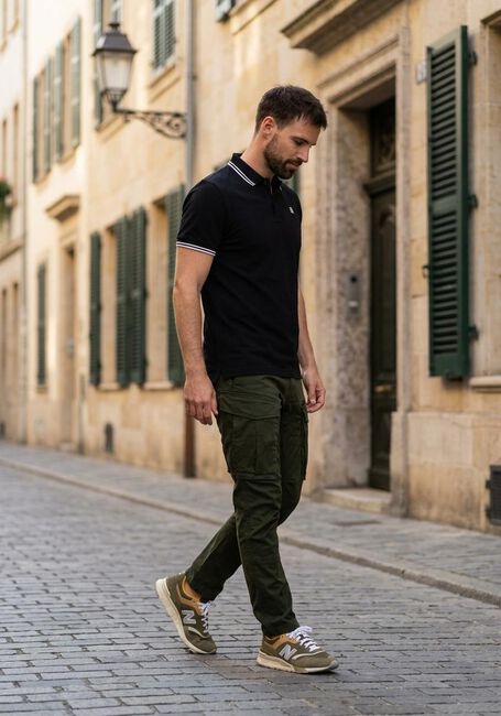Zwarte G-STAR RAW Polo DUNDA SLIM STRIPE POLO S/S - large