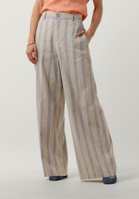 VANILIA Pantalon LINEN STRIPED en beige - large