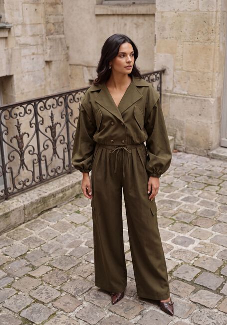 REFINED DEPARTMENT Trenchcoats LADIES WOVEN BOMBER TRENCHCOAT LAYA Olive - large