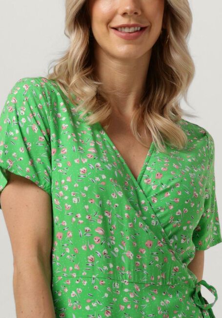 Groene OBJECT Midi jurk OBJEMA ELISE S/S LONG WRAP DRESS - large
