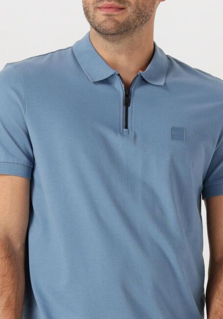 BOSS ORANGE Polo PASSERZIP en bleu - large