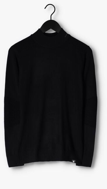 Zwarte PUREWHITE Trui MOCKNECK FLAT KNIT WITH RIBBED PARTS AND TRIANGLE BADGE ON CHEST - large