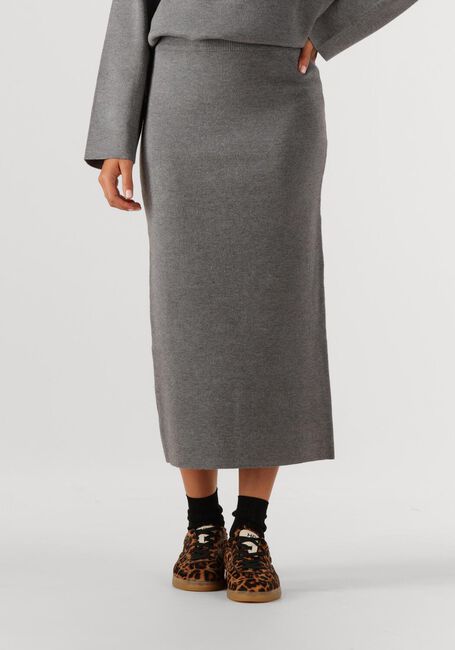OBJECT Jupe maxi OBJREYNARD HW KNIT SKIRT en gris - large