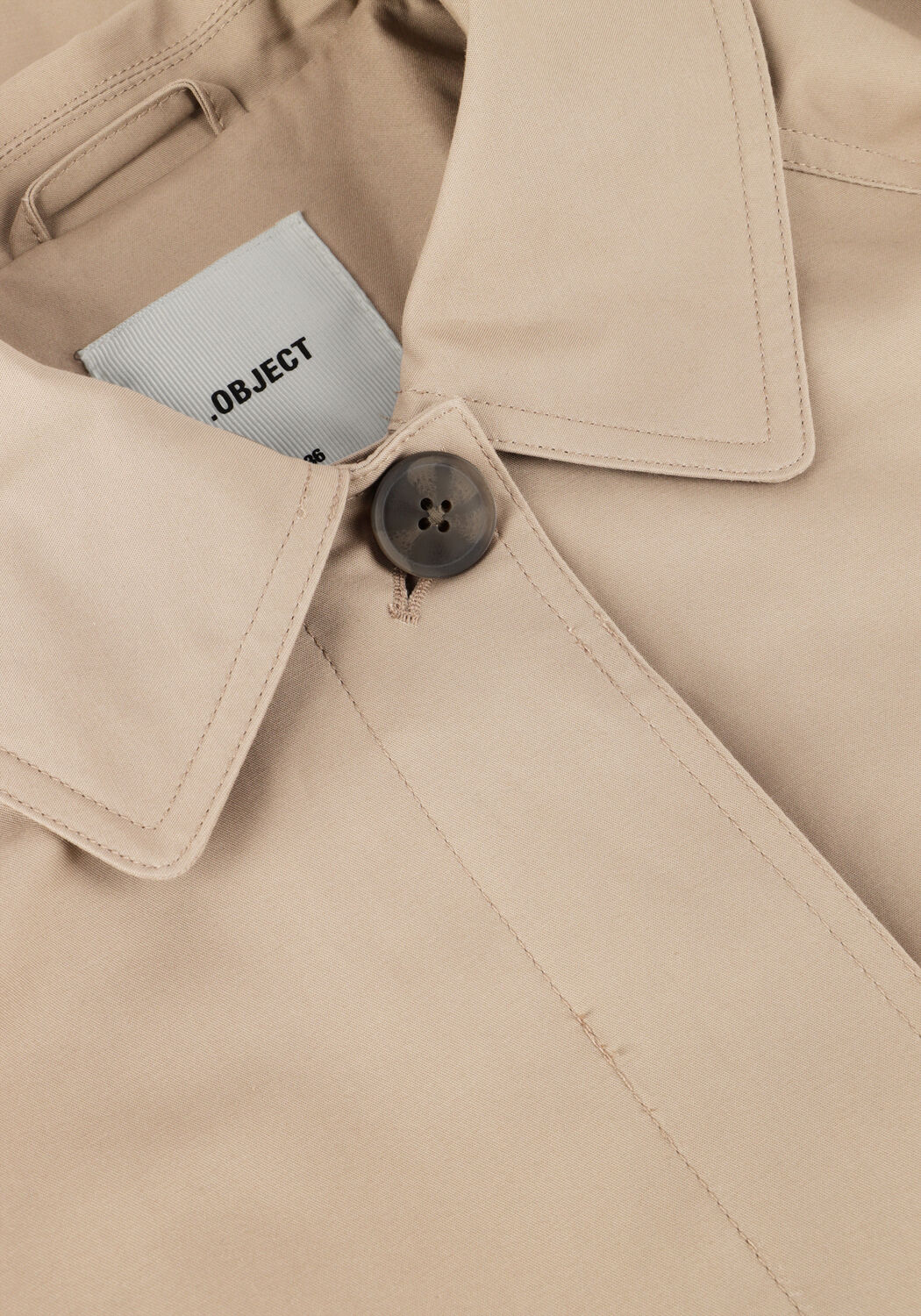 Taupe OBJECT Jassen OBJVEGA L/S RE LONG COAT - large