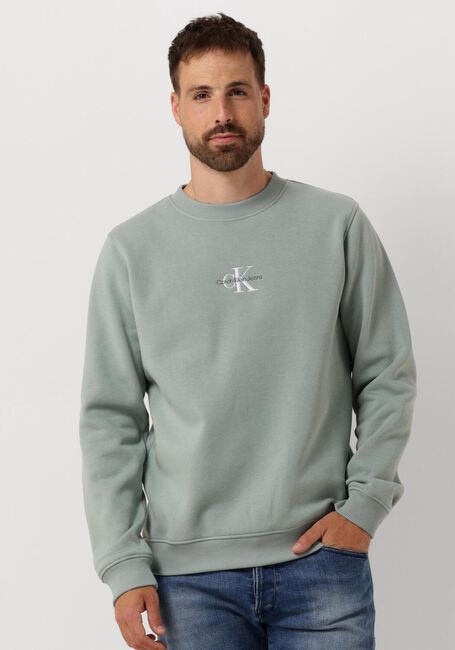 CALVIN KLEIN Pull MONOLOGO CREW NECK en gris - large