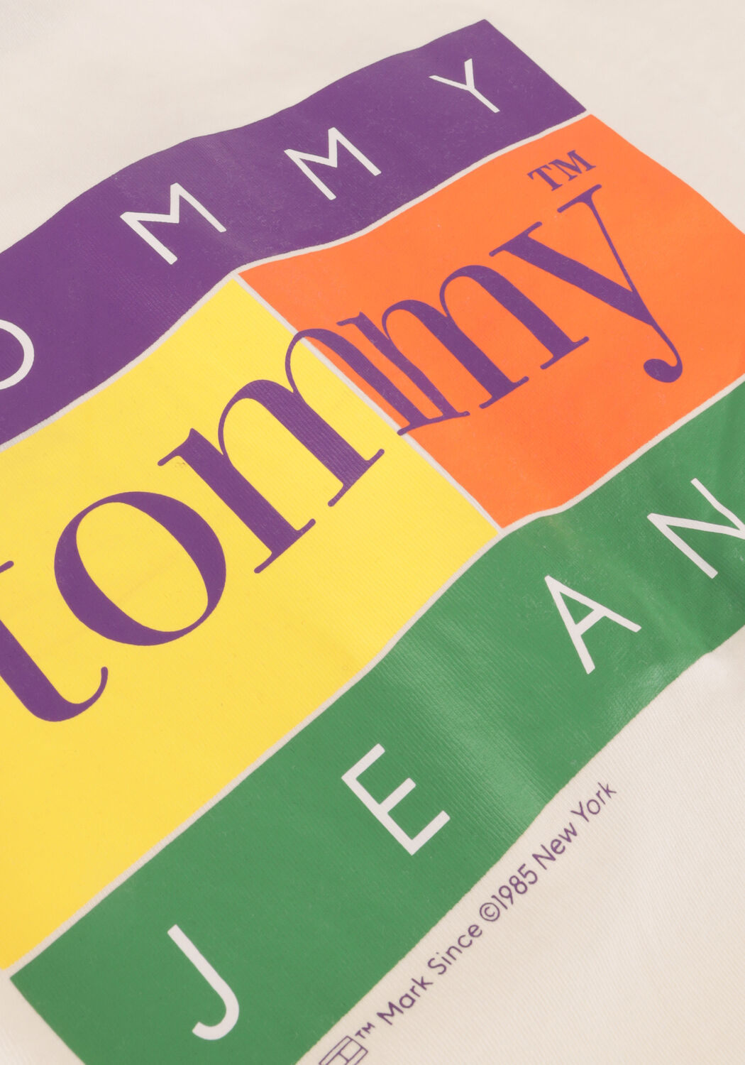 Witte TOMMY JEANS T-shirt TJW OVS CRP SUMMER FLAG TEE3 - large