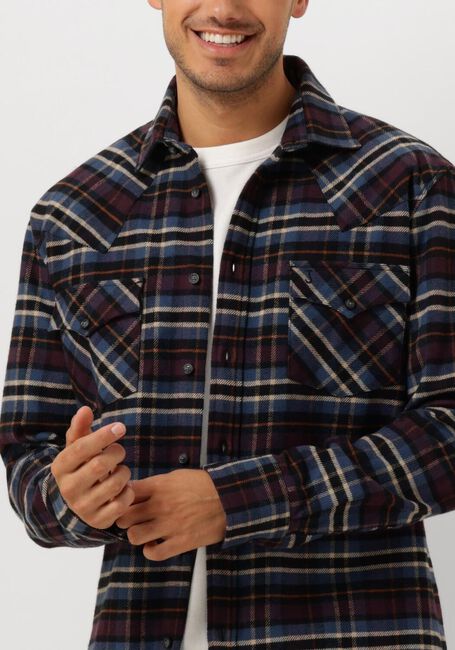 Paarse BUTCHER OF BLUE Overshirt LANTON WESTERN CHECK SHIRT - large