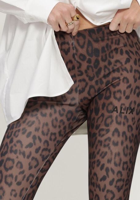 ALIX THE LABEL Legging LADIES KNITTED LEOPARD LEGGING en marron - large