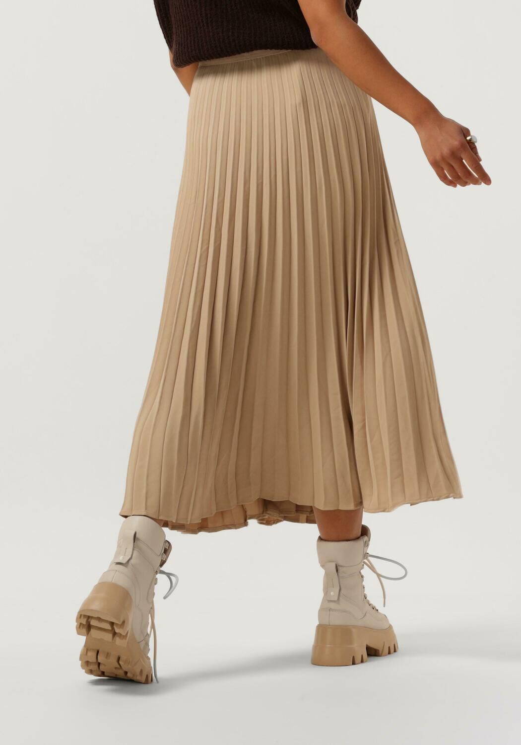 Beige plisse rok shop