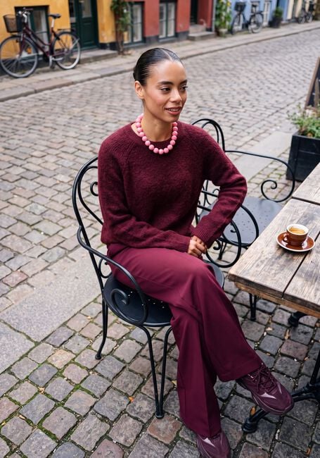Bordeaux OBJECT Trui OBJAGATE O-NECK L/S KNIT PULLOVER NOOS - large