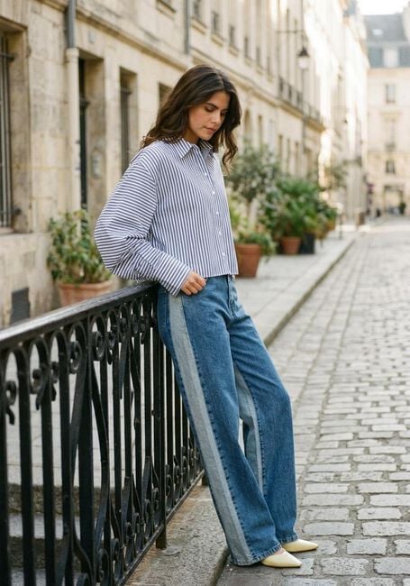 ALIX THE LABEL LADIES WOVEN FANCY STRIPED BLOUSE Blouses en bleu - large