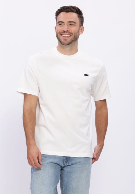 LACOSTE T-shirt CLASSIC FIT BACK PRINT HEAVY JERSEY T-SHIRT en blanc - large