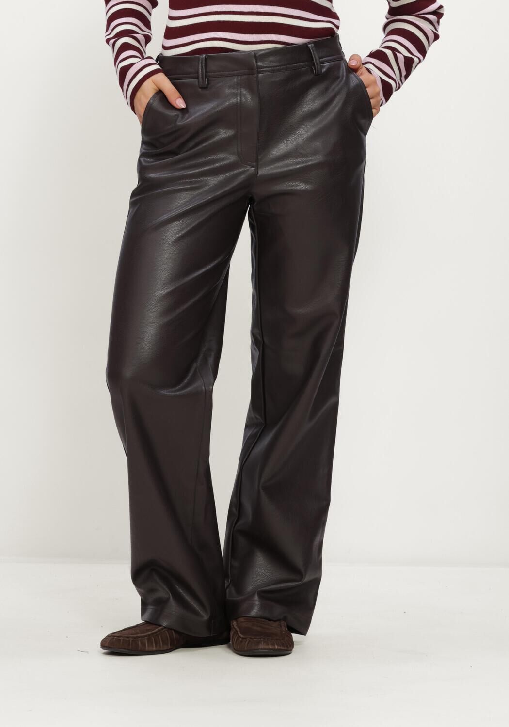 Bruine OBJECT Wijde broek OBJLIVA MW WIDE PANTS NOOS - large