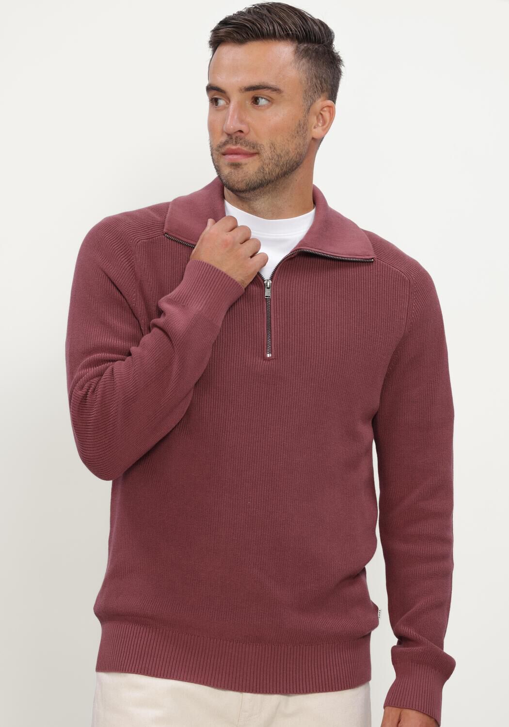 JC RAGS Pull PULLOVER HALF ZIP EDGAR Bordeaux - large