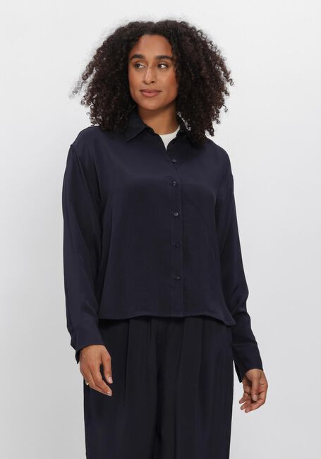 Donkerblauwe BY-BAR  KRIS SATIN STRIPE BLOUSE - large