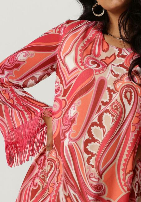ANA ALCAZAR Mini robe TUNIC FRINGES en rose - large