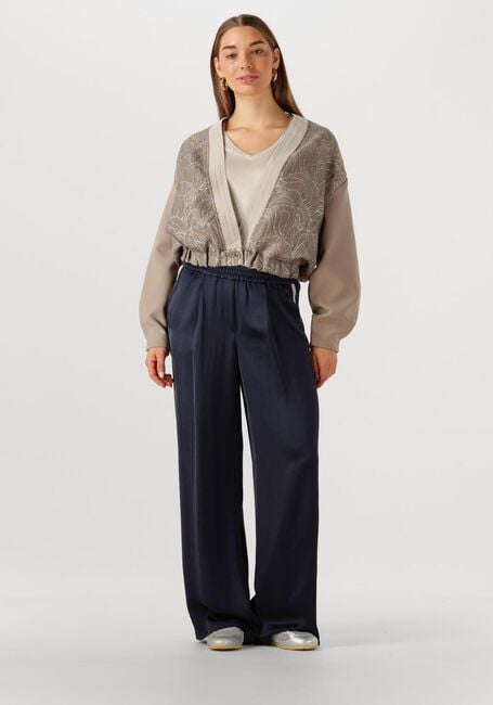Donkerblauwe SUMMUM Pantalon TROUSERS HEAVY SILKY TOUCH - large
