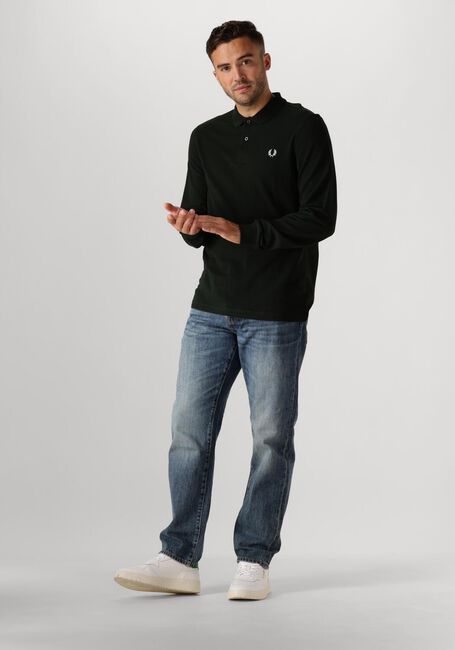 Olijf FRED PERRY Polo LONG SLEEVE PLAIN FRED PERRY SHIRT - large