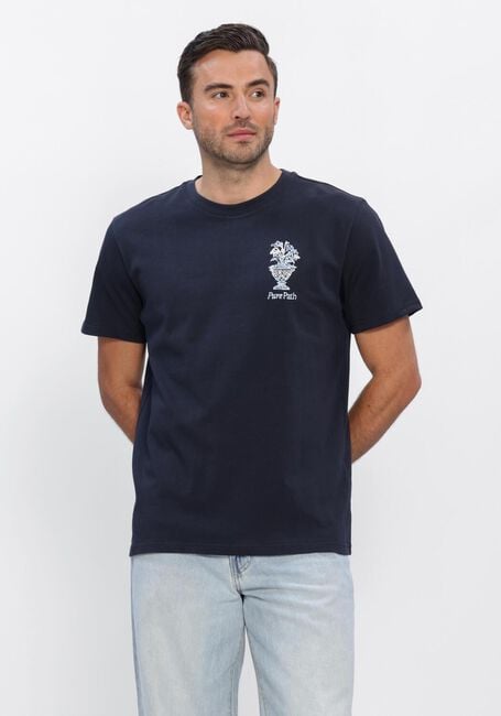 PURE PATH T-shirt EMBROIDERED VASE T-SHIRT Bleu fonc&eacute; - large