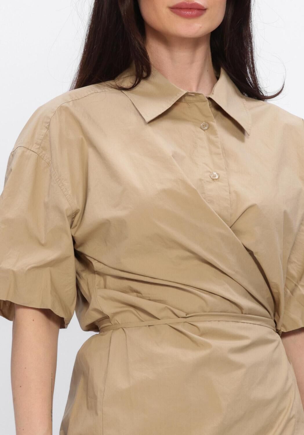 SECOND FEMALE Robe midi RHYE DRESS en marron - large