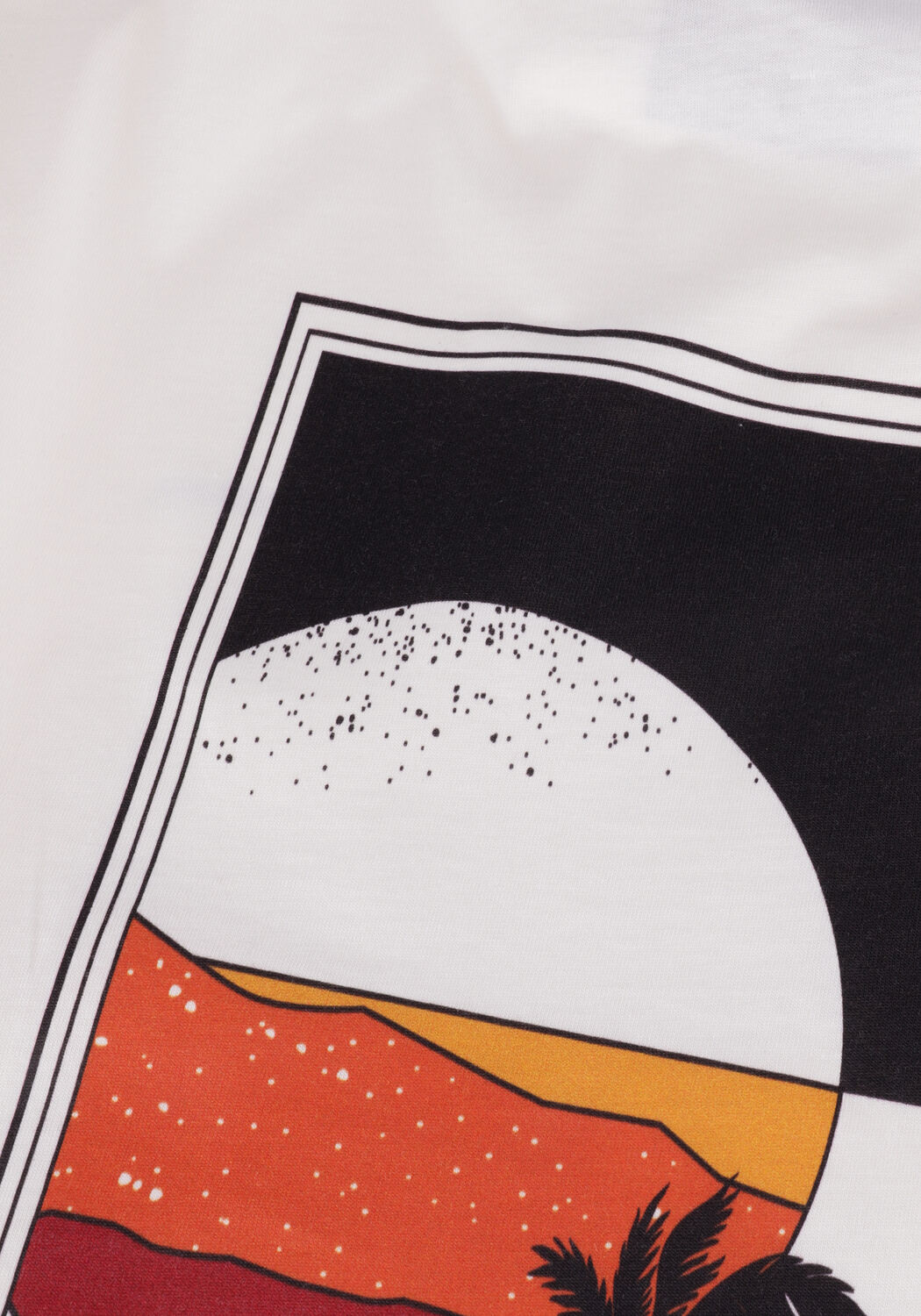 Gebroken wit COLOURFUL REBEL T-shirt SUNSET BACK PRINT BASIC TEE - large