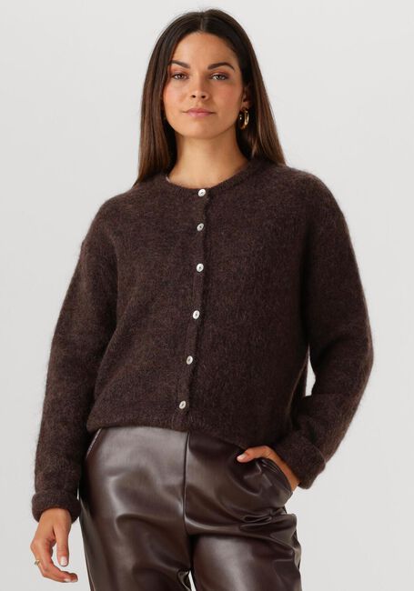 Bruine STUDIO ANNELOES Trui BIBI MOHAIR CARDIGAN - large