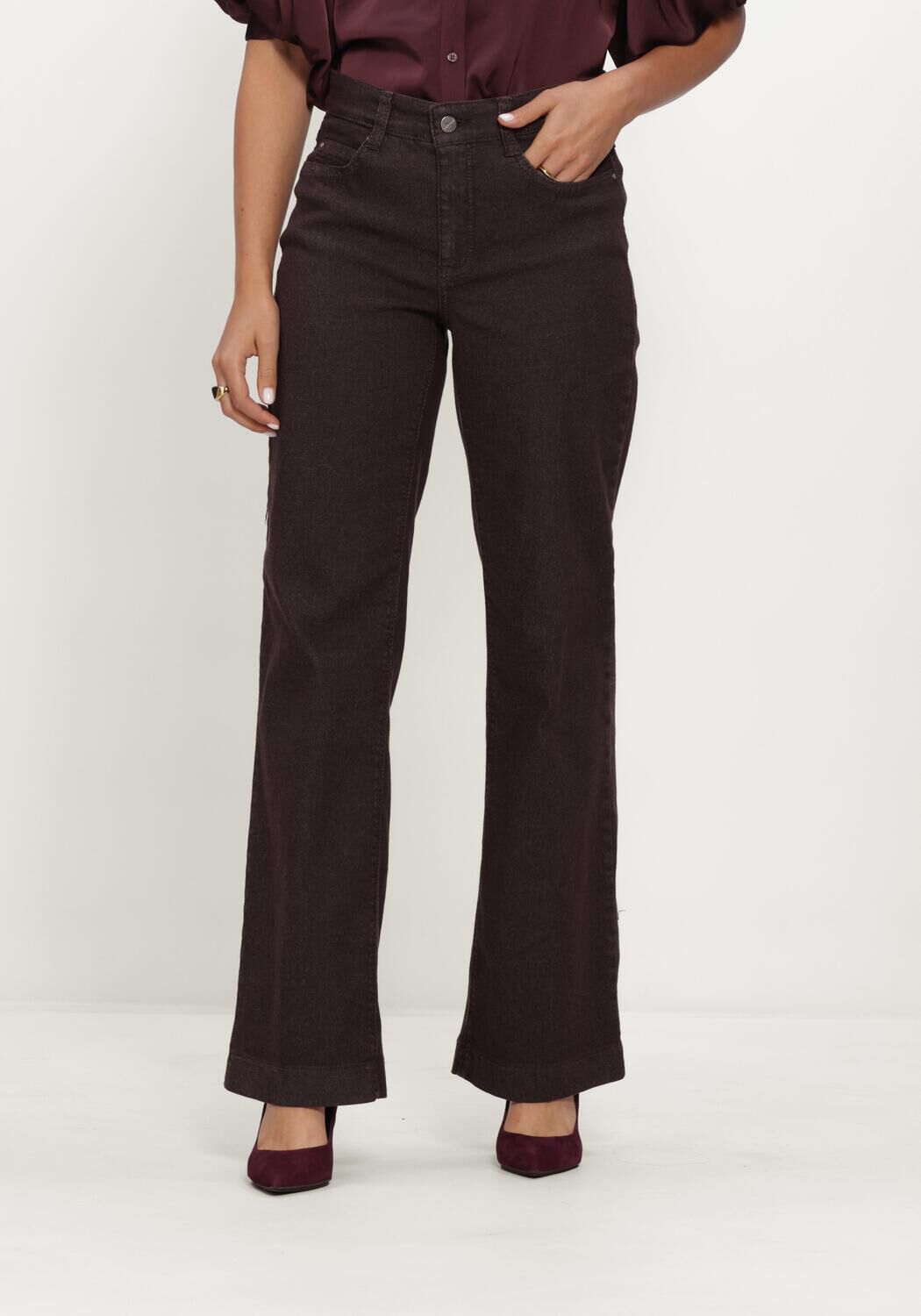 MAC Straight leg jeans 0350L DREAM COLOUR DENIM DREAM WIDE AUTHENTIC en marron