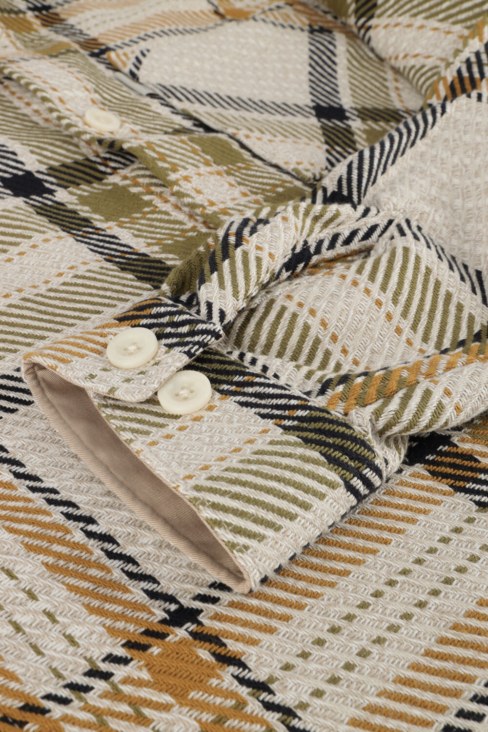 CAST IRON Surchemise LONG SLEEVE SHIRT MOULINE CHECK SHIRTJACKET en gris - large