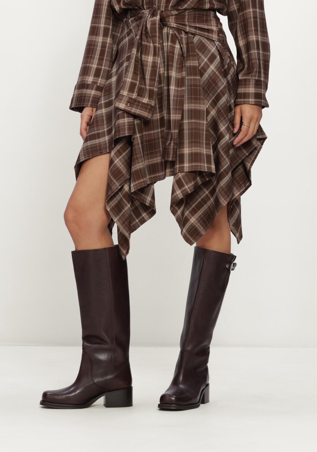 Bruine CO'COUTURE Rokken DAGNYCC CHECK TIE SKIRT - large