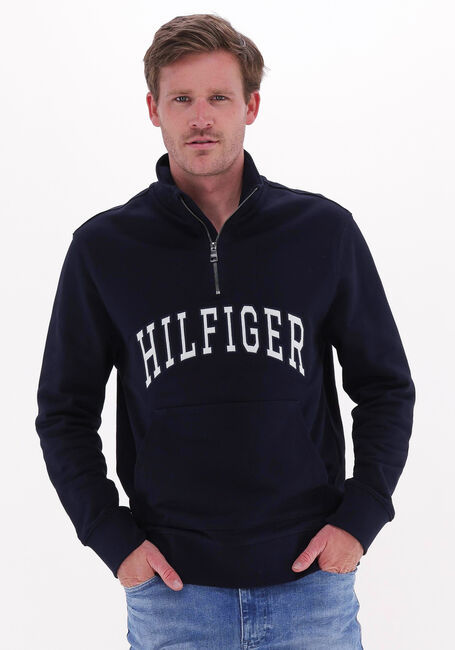 Donkerblauwe TOMMY HILFIGER Trui HILFIGER ARCH CASUAL MOCKNECK - large