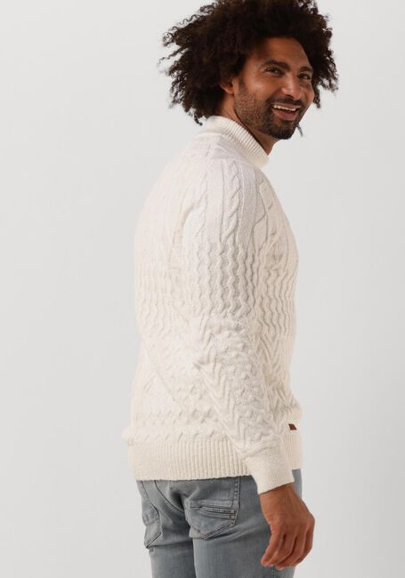 Beige CAST IRON Trui MOCK NECK COTTON SOFT BOUCLE - large