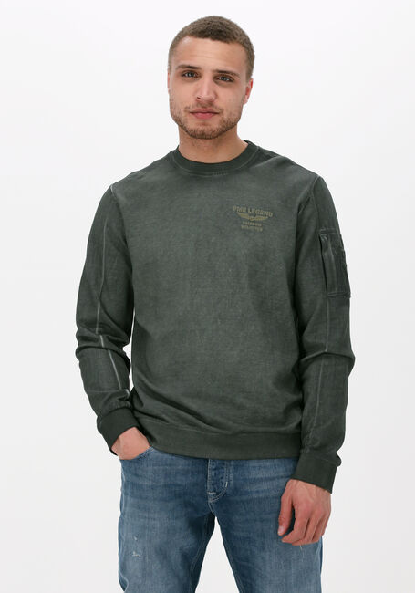 PME LEGEND Chandail R-NECK INTERLOCK COLD DYE Olive - large