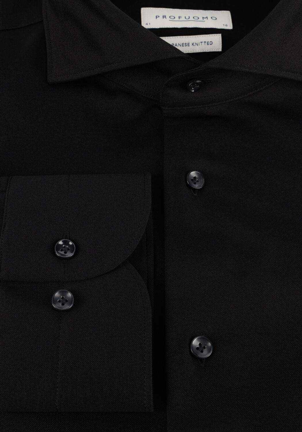 PROFUOMO Chemise classique SHIRT X-CUTAWAY JAPANESE KNITTED en noir - large
