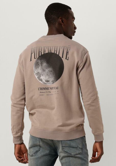 PUREWHITE Pull CREWNECK WITH BIG BACK PRINT en taupe - large