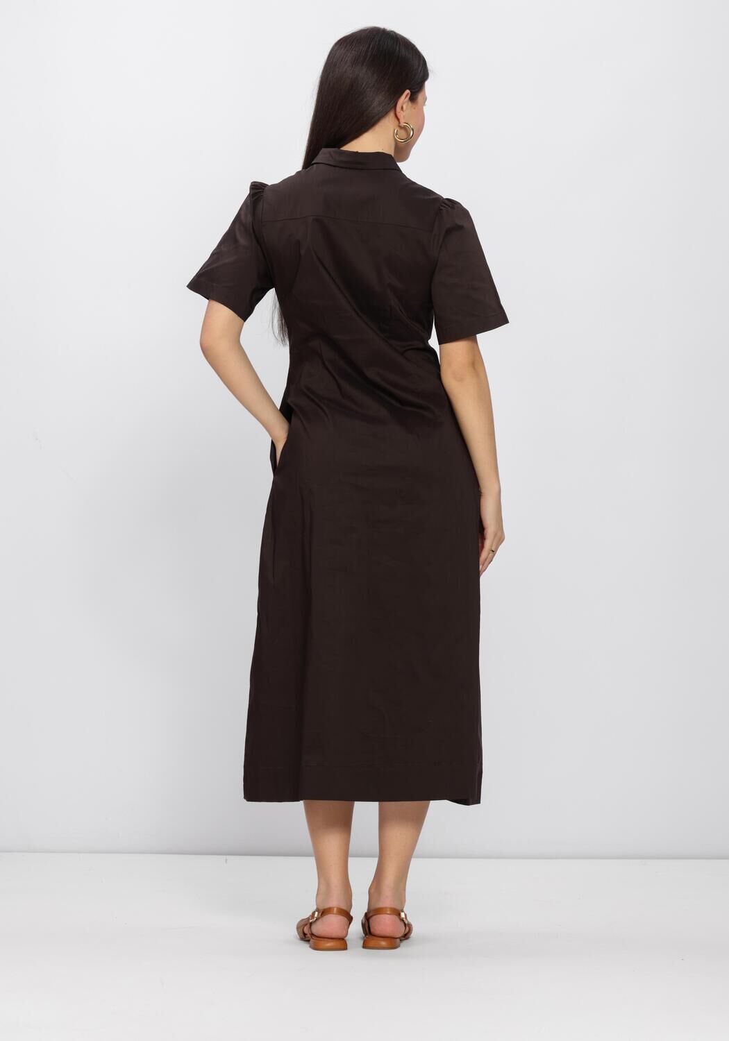 NEO NOIR BAIA POPLIN DRESS Robes en marron - large