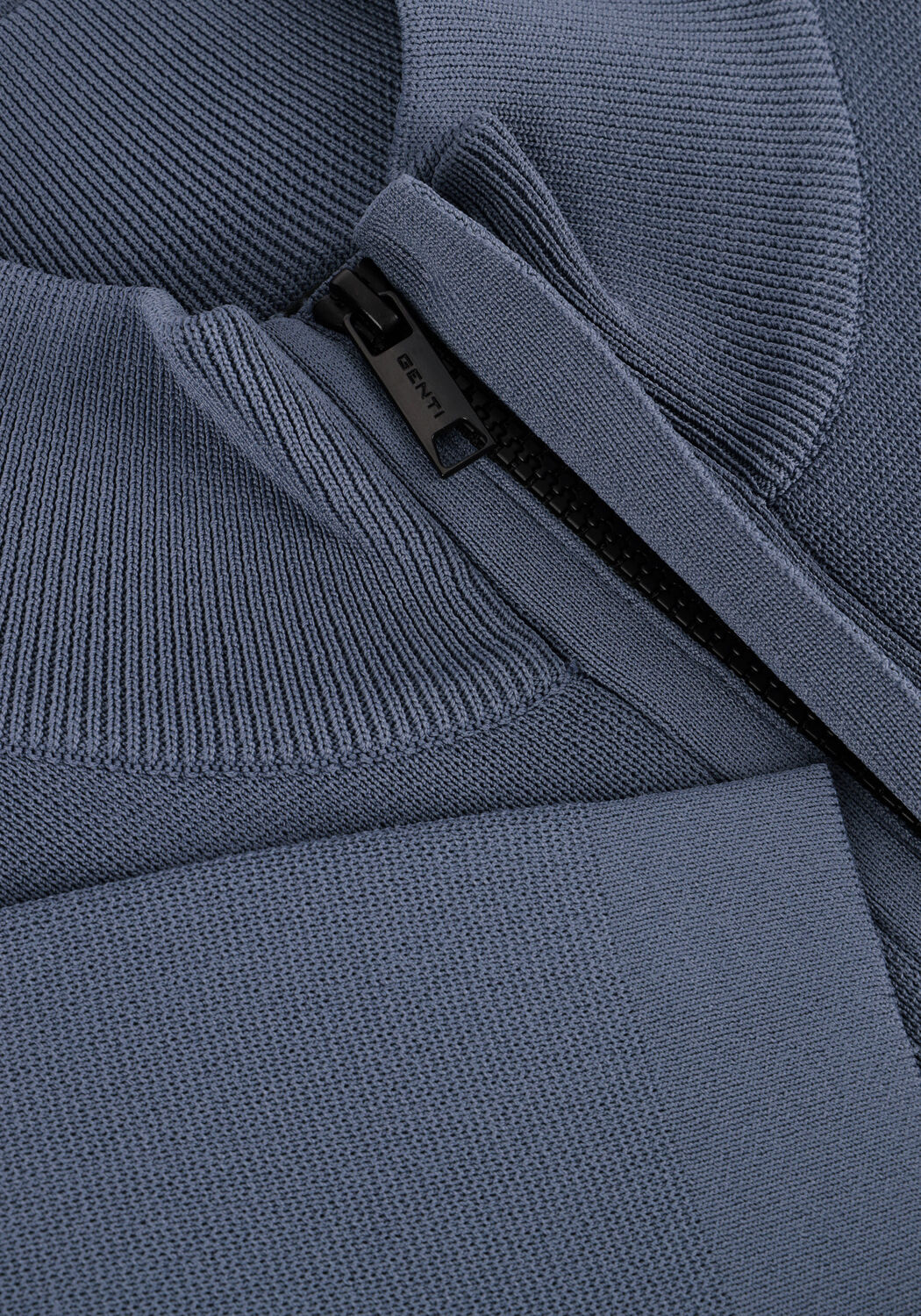 Blauwe GENTI Trui TURTLE ZIP - large