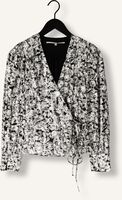Zwarte SECOND FEMALE  DOODLE WRAP BLOUSE Zwarte SECOND FEMALE  DOODLE WRAP BLOUSE - medium