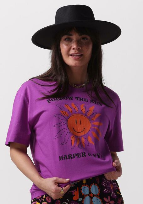 HARPER & YVE T-shirt SMILEY-SS en violet - large