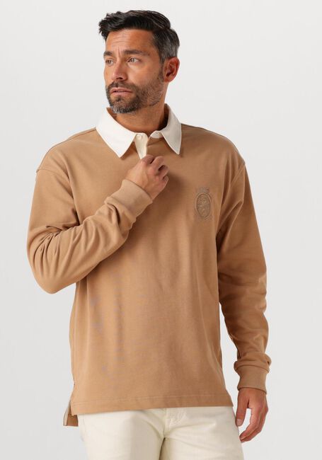 TOMMY HILFIGER Polo PEACHED CREST SOLID RUGBY en camel - large