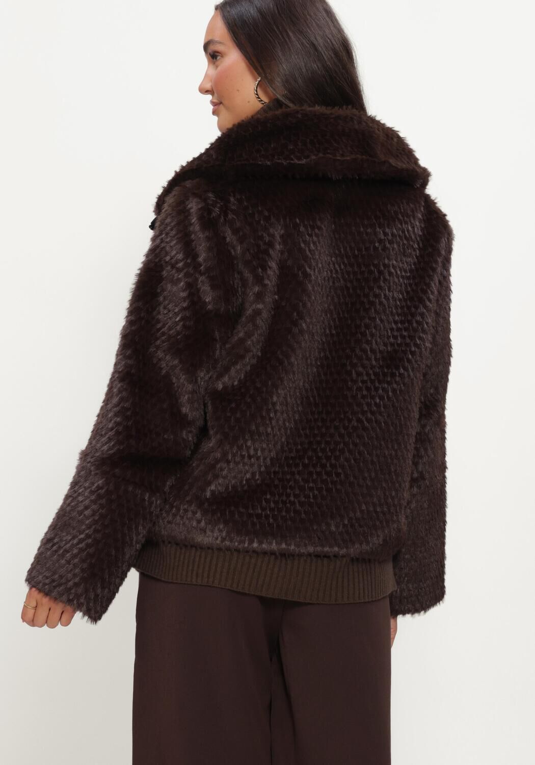 Bruine SIMPLE Faux fur jas WV-PL-FAFU-26-3 - large
