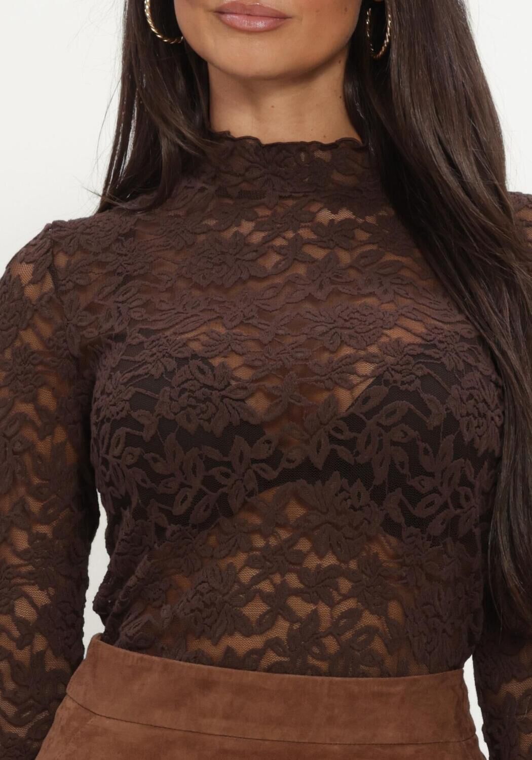 Bruine ROSEMUNDE Tops & T-shirts DELICIA LS TURTLENECK - large