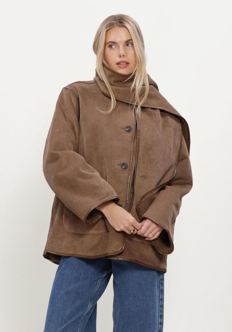 Y.A.S. Jack YASOSANA LS REVERSIBLE SCARF JACKET en marron - large
