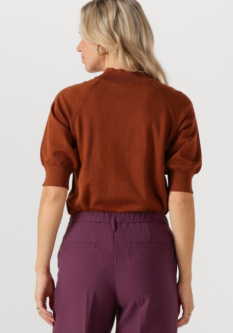SUMMUM Pull SHORT SLEEVE SWEATER SOFT VISCOSE POLYAMIDE KNIT en marron - large