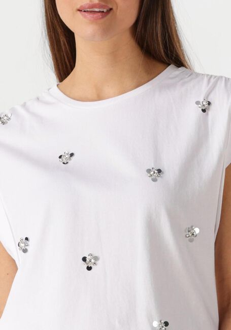 Witte DANTE6 Top SPARROW SEQUINS EMBELLISHED TEE - large