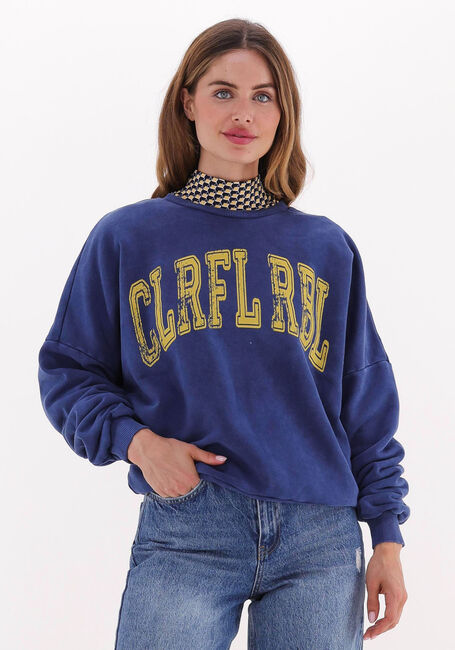 COLOURFUL REBEL Chandail CR ACID WASH DROPPED SHOULDER SWEAT en bleu - large